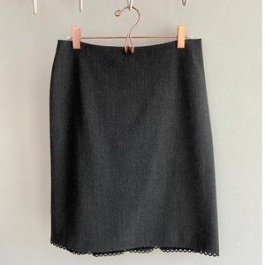 Be Wool Charcoal Gray Pencil Skirt